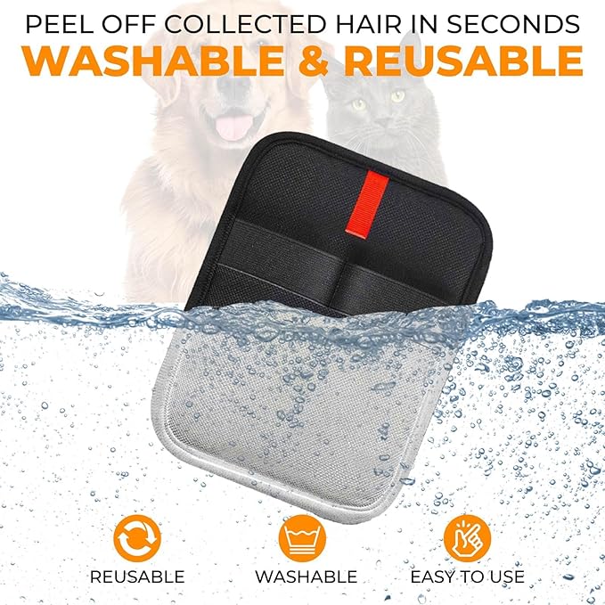 2Pcs Pet Hair Removal Gloves for Cats & Dogs - 2025 New Upgraded, Reusable Efficient Grooming Glove for Pet Hair,Pet Hair Remover Tool for Clothing, car seat, Couch,Carpet.