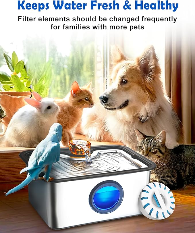 Filter Element Pack for FurryPlanet Large Dog Water Fountain Stainless Steel,12L Ultra-Purification Pet Fountain Dog Cat Drinking Dispenser 6in1,Deep Purification Filter