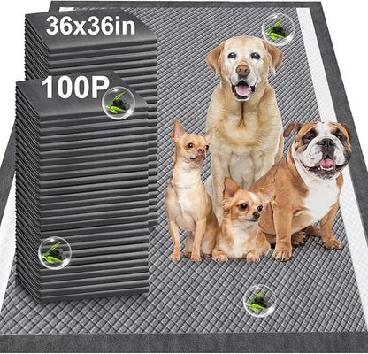Gimars Upgrade Odor Control 4XL 36x36 Extra Large Thicken 9 Layers Extra Absorbent Charcoal Pee Pads for Dogs - Leak Proof Dog Training Pads Quick Dry - 100 Counts