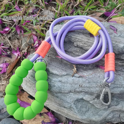 Hands Free Dog Leash,Adjustable Bungee Waist & Crossbody Leash with Comfortable Handle,Heavy Duty Nylon Rope for Small to Large Dogs,Safety Lock for Running,Hiking,Walking (Purple)