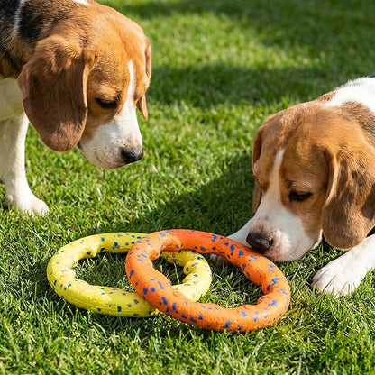 2 Pcs 9 Inch Dog Ring Dog Toy Flying Discs Training Ring Water Floating Fetch Toys Puppy Floating Pet Chewers for Throwing Catching Medium Large Breeds