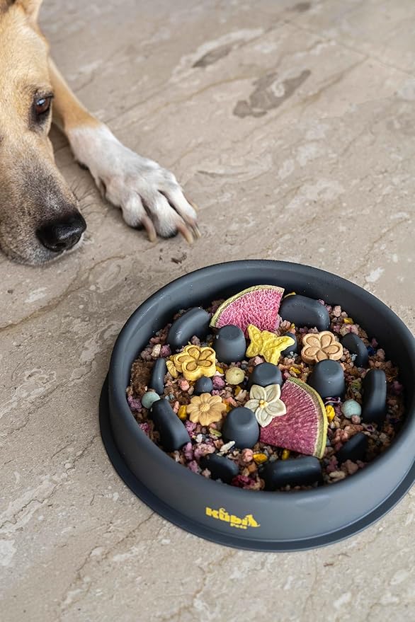 Slow Mo Bowl | Slow Feeder Dog Bowl for Fast Eaters, Improves Digestion & Reduces Bloating, Fun Interactive Design, & Dishwasher Safe | Kubi Pets