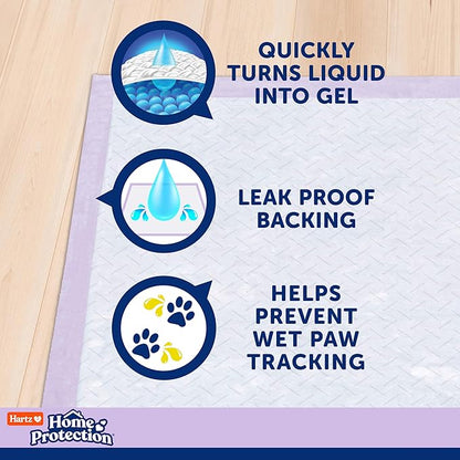 Hartz Home Protection Super Absorbent Odor Eliminating Lavender Scented No Leak Dog Pads,XL 30 count
