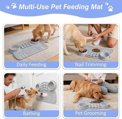 Slow Feeder Insert Dog Indoor Pet Bowl (Gray Panda)