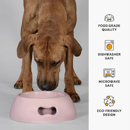 United Pets Pappy Dog Bowl for Dogs and Cats | BPA Free Premium Water and Food Pet Bowls Feeder for Small to Medium Pets | Eco Friendly & Pet Safe Food Grade Materials | Made in Italy | Pink -12 Oz