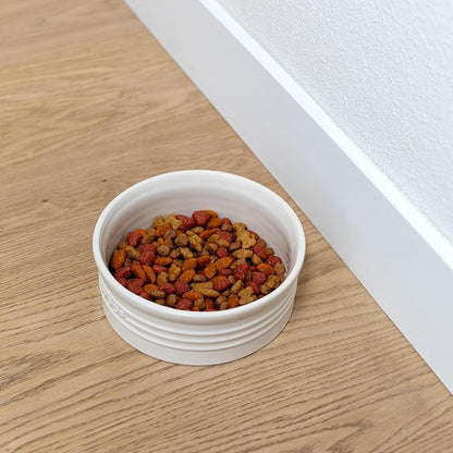 Fringe Studio WOOF Ivory Medium Sculpted Ceramic Pet Bowl (6.5" Diameter x 2.5" H, 32 fl.oz), PetShop Collection (461011)