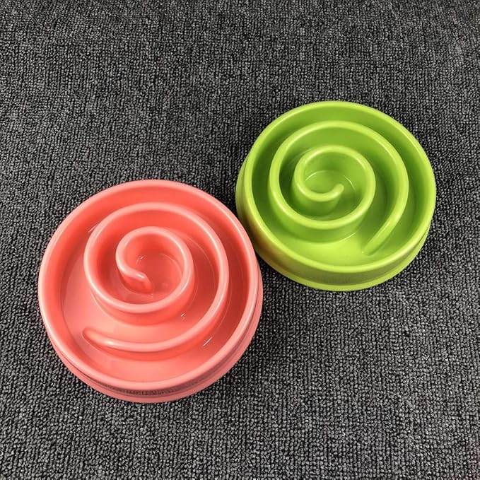 WenYing Slow Feeder Puzzle Dog Bowls, Interactive Bloat Stop Busy Bowl, Food Water Fun Feeding, Non-Slip Anti Choke Healthy Diet Bowls (Green 2)