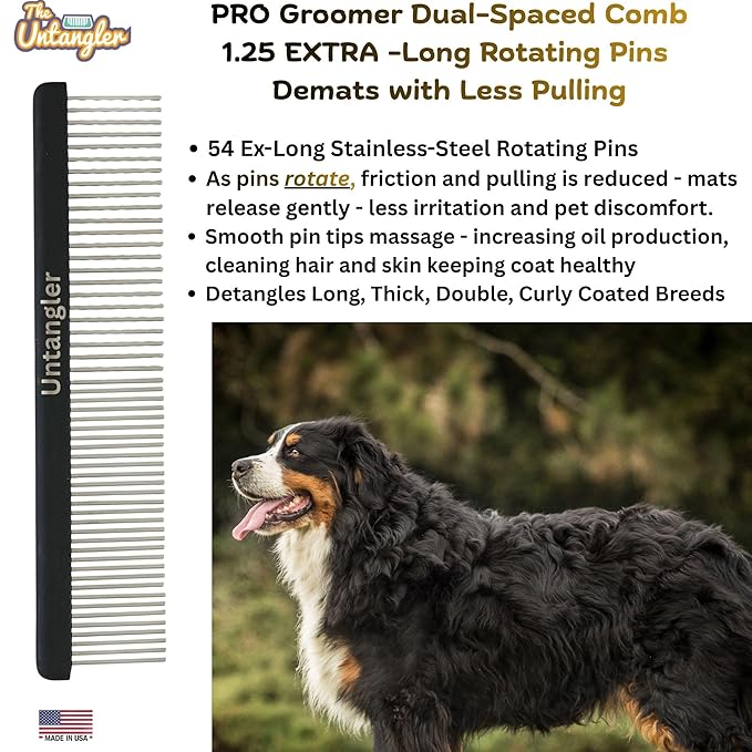 Professional Comb Dual-Spaced with Extra-Long silky smooth teeth