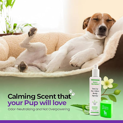 Hydrating Daily Dog Deodorant Spray – Gentle Between Bath Cleansing & Deodorizing Spray for Grooming Dry & Sensitive Skin – Extends Between Bath Time During Cold Weather