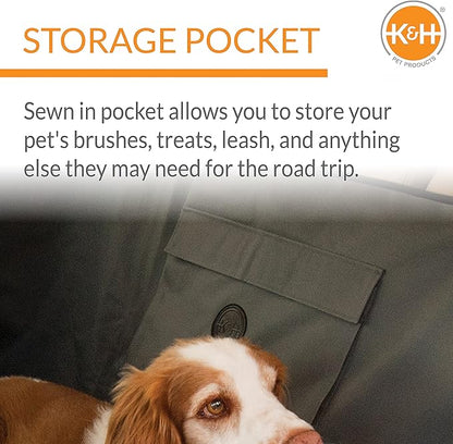 K&H Pet Products Car Seat Saver - Pet Seat Cover Protector Standard/Mid-Size Vehicle Gray 54 X 56 Inches