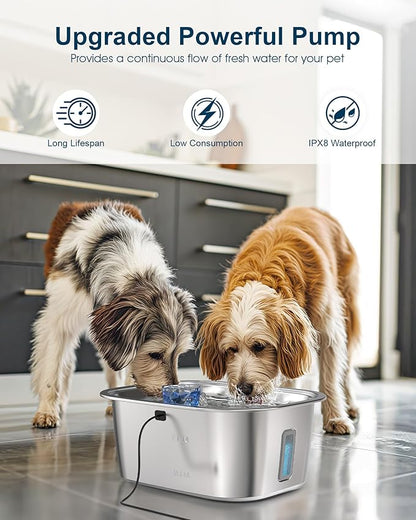 Dog Water Fountain Pump Replacement – Compatible with Stainless Steel Pet Water Fountain for Large Dogs, Quiet & Safe Replacement Pump for D2223 D2341 D2322 D2419 Models