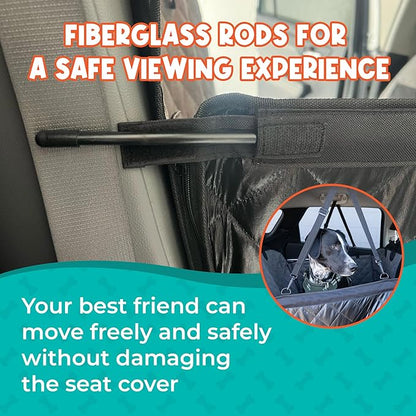 Back Seat Extender for Dogs, Dog Car Seat Cover for Back Seat - No-Slip 600D Waterproof Hammock, Exclusive Large Space Hard Bottom Seat Bed Holds 330 Ibs, Dog Accessories, Dog Bed for Car - Gray
