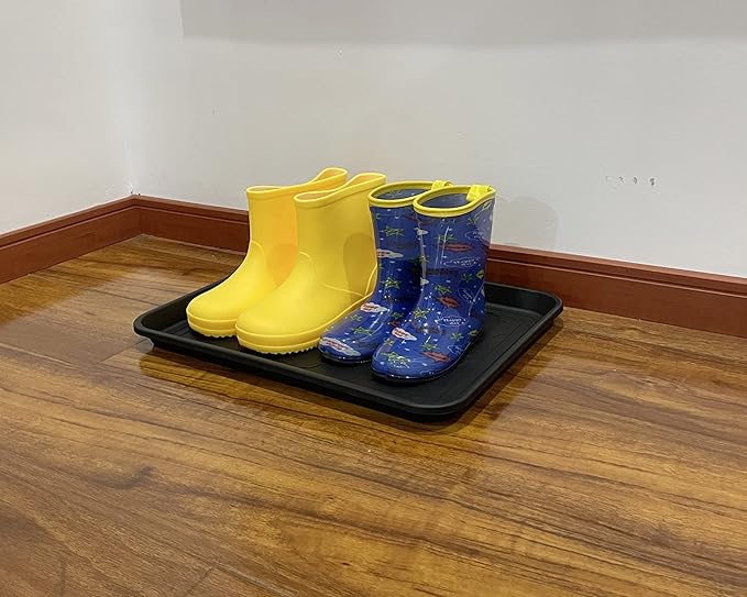 PetLike Boot Tray for Entryway Indoor, Pet Food Mat, 16.7 x 12.8 inch 2 Packs, Waterproof Shoe Tray for Indoor and Outdoor, Multi-Purpose Traysfor Boots, Shoes, Pets, Garden