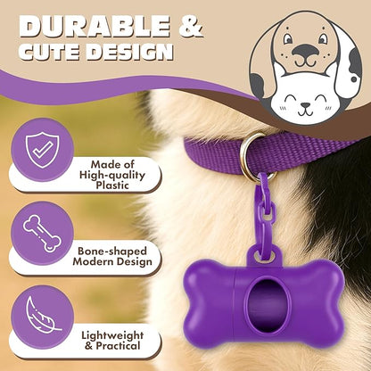 PETTHENTIC Biodegradable Dog Poop Bags with Leash Holder & Dispenser, 240 Count - Lavender Scented, Extra Thick Leak-Proof Cornstarch Waste Bags for Dogs, 16 Rolls, Eco-Friendly Compostable