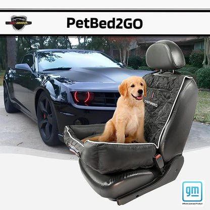 Seat Armour Pet2Go Black Car Pet Bed and Seat Cover – Soft, Durable, Multipurpose Travel Bed for Pets – Fits Most Vehicles, Machine Washable