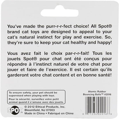 SPOT Ethical Atomic Bouncing Ball Cat Toy, 2-Piece (Colors May Vary) (Pack of 4)