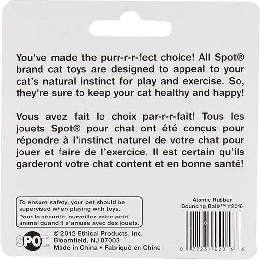 SPOT Ethical Atomic Bouncing Ball Cat Toy, 2-Piece (Colors May Vary) (Pack of 4)