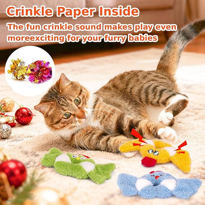 Retro Shaw Bird Cat Toy with Catnip & Silvervine - Interactive Realistic Kitten Toy with Crinkle Sound for Indoor Cats, Best Cat Kick Toy to Satisfy Natural Hunting Instincts