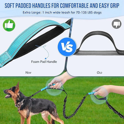 SlowTon Hands Free Dog Leash 2 Dogs - with Removable Zipper Pouch, Shock Absorbing Bungee, Dual Handle & Reflective Stitches, Wide Padded Adjustable Waist Leash for Dogs Walking Running, XL for 2 Dogs