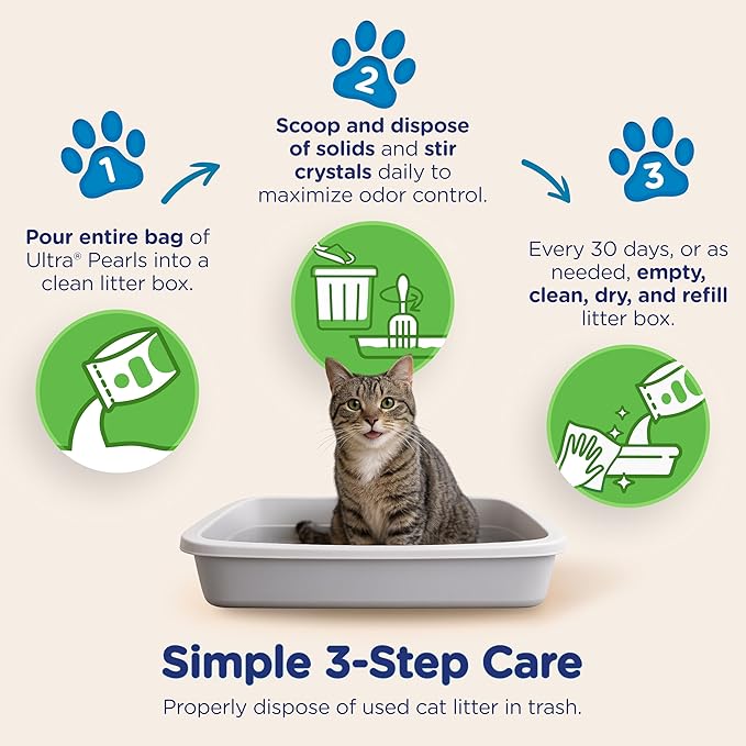 Ultra Pearls Cat Litter - 99.9% Dust Free, Low Tracking, Soft on Paws, Fragrance Free - 5 Lbs.