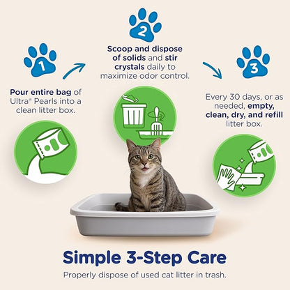 Ultra Pearls Cat Litter - 99.9% Dust Free, Low Tracking, Soft on Paws, Fragrance Free - 5 Lbs.