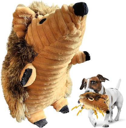 Hedgehog Dog Toy Plush | Squeaky Plush Toy for Small | Medium & Large Dogs | Animal Pet Plush Toy Teething and Aggressive Chewers | Small and Large Dog