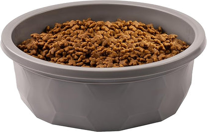 Leash Boss XL Dog Bowl (14 Cup) Hard Plastic Dog Bowl for Large Breeds - Indestructible Canine Dish for Tough Use - Outdoor Pet Water Dish - Gray