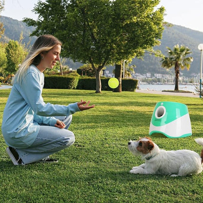 iMounTEK Automatic Ball Launcher for Dogs, Dog Fetch Machine with 6 Tennis Balls, 3 Adjustable Distance Settings, Interactive Fetch Toy for Small to Medium Dogs, Indoor/Outdoor Use