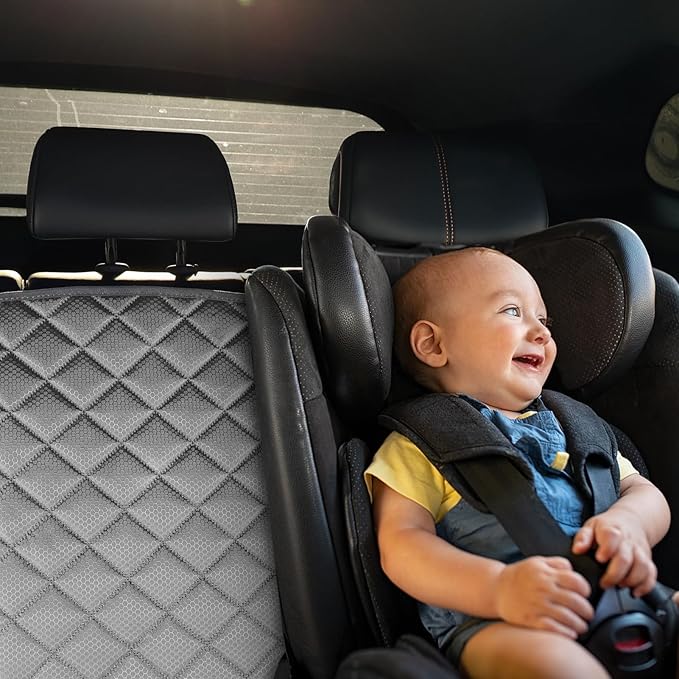 PETICON Waterproof Scratchproof Pet Bench Seat Covers for Cars, SUVs, Nonslip Durable Back Seat Cover for Dogs, Washable Backseat Protection, Gray