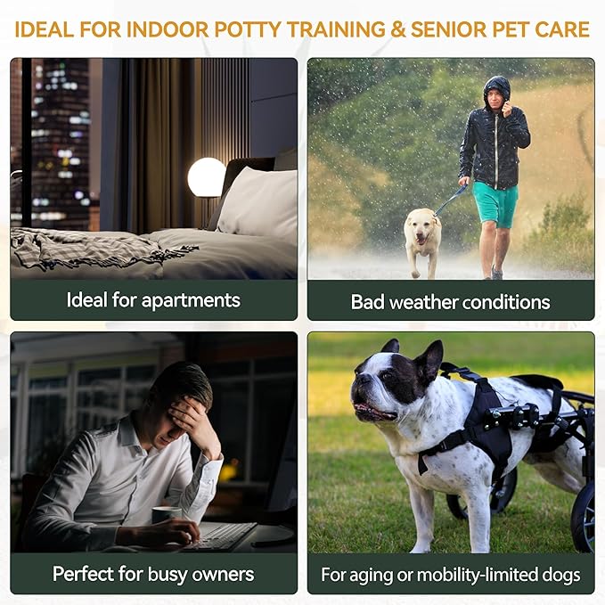 PAWISE Dog Pee Pad Holder Tray with Splash Guard, 23.6" Large Puppy Potty Training Pad Tray, Puppy Litter Box with High-Wall, Indoor Pet Toilet for Small to Medium Sized Dogs