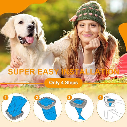 2 IN 1 Genie Refill Bags for Dog Cat 2 Pack - Total 56FT Lasts Up to 8 Months - Superior Odor Control for Dog Poop Cat Litter Bags - Pet Waste Refill Bags Fits Pet Genie and Litter Genie Pails