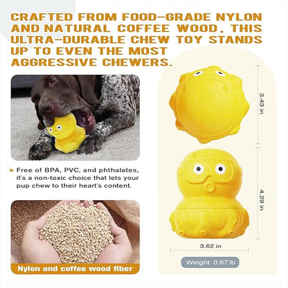 OYR Frozen Dog Treat Dispensing Chew Toy for Aggressive Chewers to Keep Them Busy, Ice Cream Holder Freeze Bone with Mold Cups, Fillable Cognitive Licking Toy (Yellow)