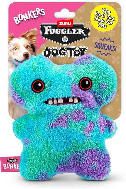 Bonkers Fuggler Gap Tooth Mcgoo Squeaky & Plush Dog Toy for Playtime, Blue, 8 inches