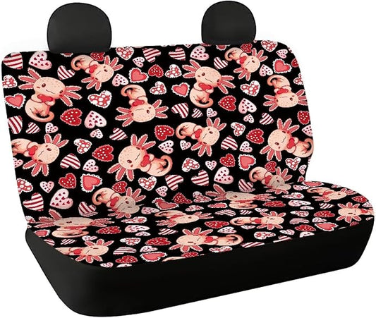 AFPANQZ Axolotl Car Seat Cover for Women Polyester Fabric Protector Accessories Soft Washable Decorations Cloth Backseats Rear Seat Cushion Protection Cream