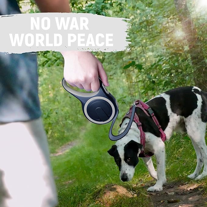 26 FT Retractable Dog Leash with No Tangle, Heavy Duty Great Leash for Dog up to 110lbs, One-Handed Brake, with Non-Slip Handle, Strong Nylon Tape for Small, Medium and Large Dogs