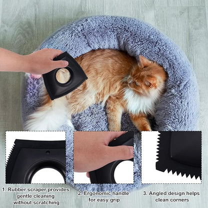 Pet Hair Remover, 2025 New Mini Pet Hair Remover Multi-Surface Silicone Dog Cat Fur Clean tool for Furniture Car Carpet Sofa Clothing Cleaning (Black)