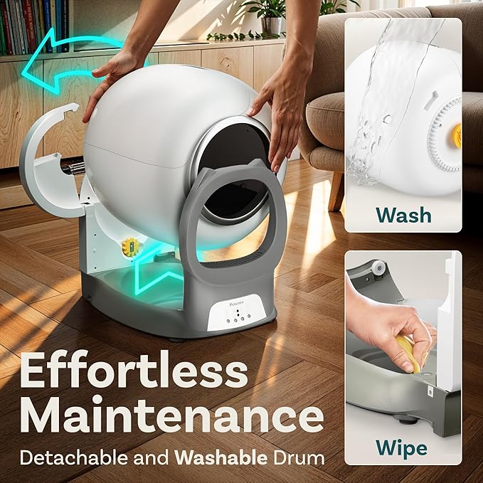 Petcove – Automatic Self Cleaning Litter Box – PurrTek Smart Automatic Litter Box for Multi-Cat Homes with Smart App Control (5GHz Wi-Fi), Triple Odor Control Quiet Operation & Advanced Safety Sensors