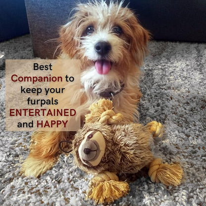 Steel Dog Roper Meerkat, Plush Dog Toy with Knotted Rope Hands and Feet, Dog Chew Toys for Small, Medium, Large Breed
