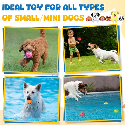 Hungdao 10 Pack Dog Squeaky Toys Soft Latex Squeaky Toys Small Balls Interactive Pet Chewing for Puppy Training Interactive Fetch Play Supplies (Dog)
