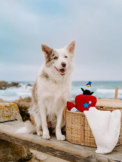 ZippyPaws Americana Top Hat Burrow - Patriotic Interactive Dog Toys for Boredom, Hide & Seek Dog Gifts & Puppy Toys, Colorful Squeaky Pearl Harbor Day Dog Toys for Small & Medium Dogs