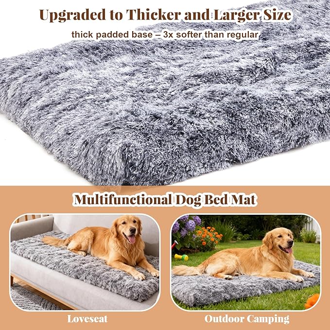 Hahafelt Backseat Pet Bed Mat, 54"x24.8"x3.9", Washable Dog Bed for Car, Soft Nonslip Travel Dog Car Seat Cover, Fits Backseat Extender Protector, Pad for Trucks Suvs Spring Road Trip (Gray)