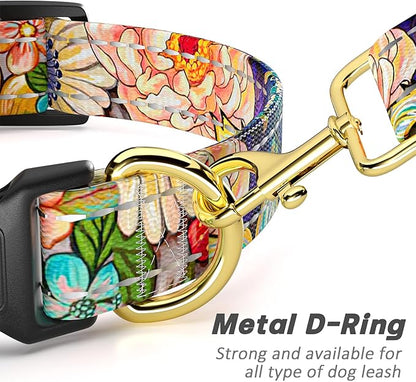 Reflective Dog Collar for Extra Small Dogs, Cute Boho Adjustable Heavy-Duty Nylon Puppy Collar for Boy and Girl Female, Soft Pet Accessories with Quick Release Buckle, Colorful Mandala