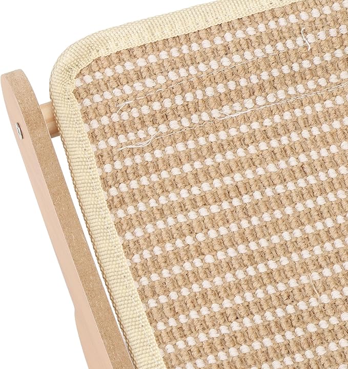 Cat Hammock Chair, Scratch Wooden Cat Lounger with Sisal Scratcher, Cat Rest Bed for Home Furniture Protector, Comfortable Cat Scratching Board Lounge (M)