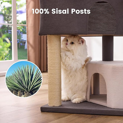 Gardner Pet 41" Cat Tree Corduroy for Medium-Large Cats, Heavy Duty Cat Trees Towers with 2.8in Posts & Washable Top Perches, Easy to Assembly