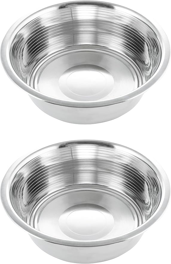 Stainless Steel Dog Bowls Set, 2 Pack for Replacement Dogs Bowl Stand, 8 Cups Metal Dog Bowls, 9 Inch Wide Medium Large Dogs Water Bowl for Raised Feeder with Opening 8.25" - 8.6"
