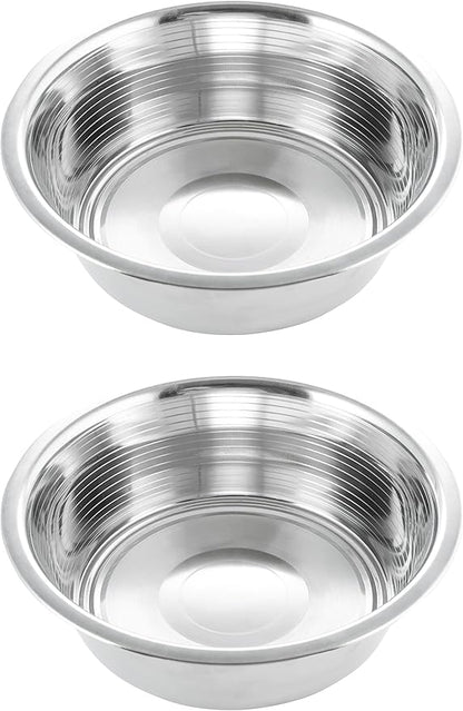 Stainless Steel Dog Bowls Set, 2 Pack for Replacement Dogs Bowl Stand, 8 Cups Metal Dog Bowls, 9 Inch Wide Medium Large Dogs Water Bowl for Raised Feeder with Opening 8.25" - 8.6"