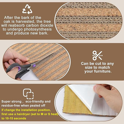 Natural Cork-Cat Scratch mat-Cat Scratch Pad Rug-cat Couch Protector-Scratch Furniture Protector for Post/Sofa/Floor-Wall Scratchers for Indoor-Carpets Scratching-Stretching-Kitty Gifts-Khaki 40*17IN