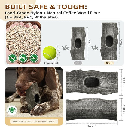 Big Dog Toys for Large Dogs and Aggressive Chewers,Toys for Refillable Frozen Dog Treat Molds,Coffee Wood Dog Chew Toys,Dog Licking Toy to Keep Them Busy,Dog Treat Jar,Dog Gifts