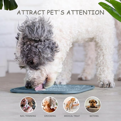 2 Pack Lick Mat for Dogs,Cats,Upgraded 8.5×8.5 inches Licking Mats with Suction Cups,Slow Feeder Licking Pad for Anxiety Relief and Boredom Reducer,Suitable for Dog Training Set 5