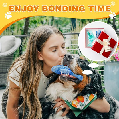 Tough Dog Toys for Aggressive Chewers 2 Pack, Indestructible Dog Toys to Keep Them Busy, Beef Flavor, Nylon Dog Chew Toys for Small, Medium and Large Dogs, Blue & Green